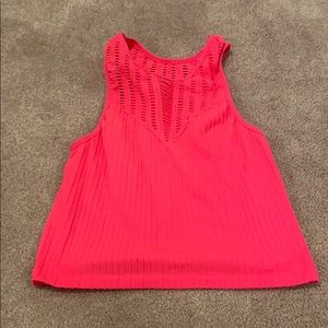 Pink tight halter crop top